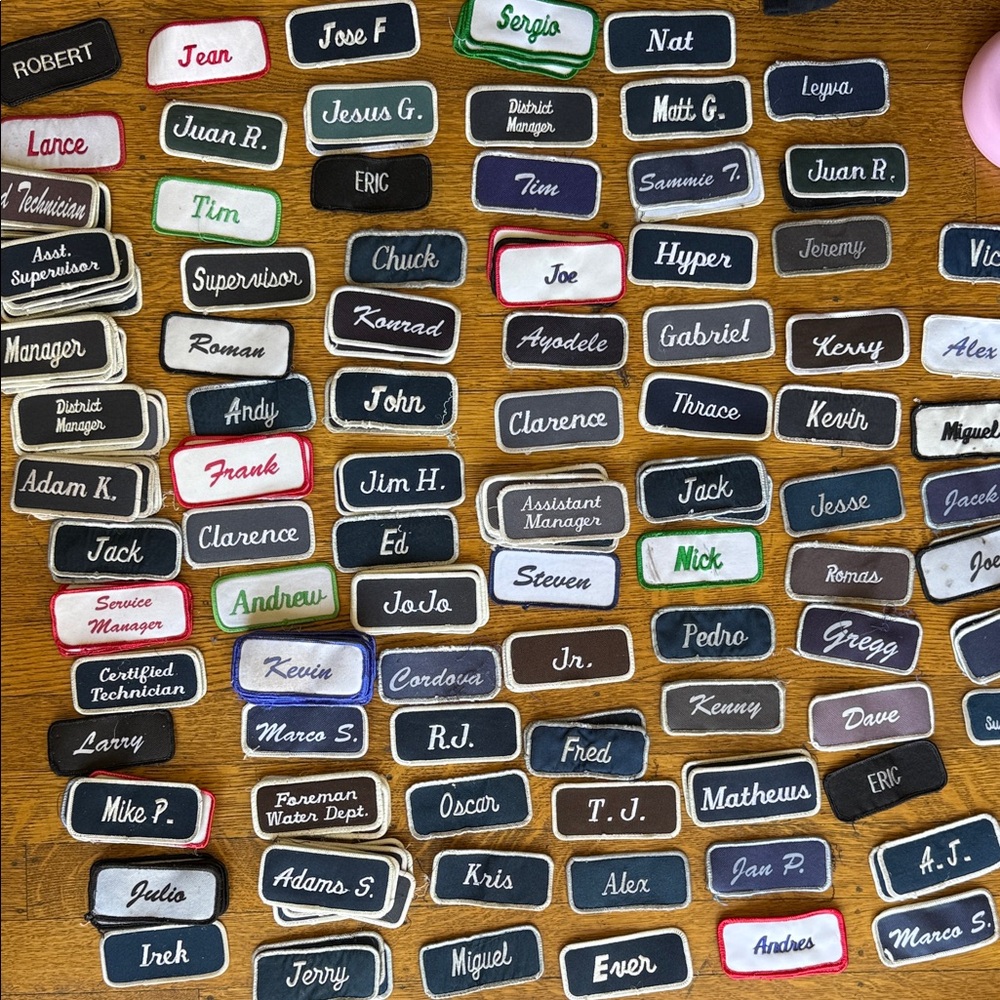 Vintage Name Tag Patches Collection Lot